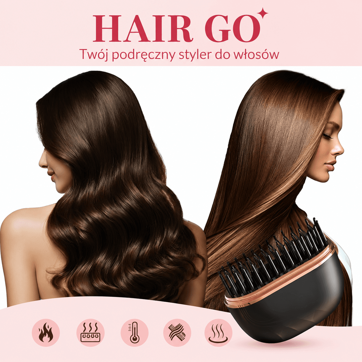 HairGo™ Twój podręczny styler do włosów. 3 stopnie regulacji temperatury